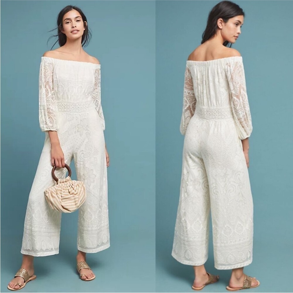 FARM RIO ANTHROPOLOGIE Elliot Off Shoulder Jumpsuit